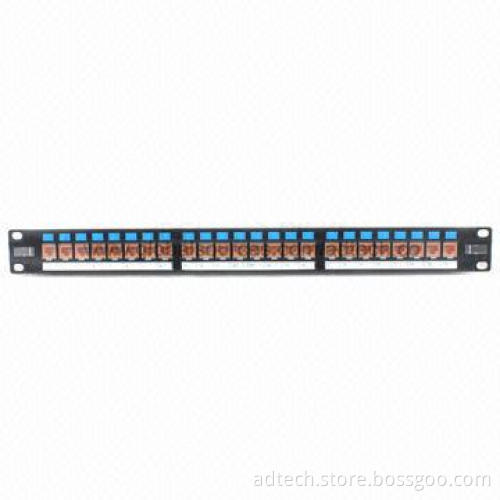 Blank Patch Panel, Dust Cover with UTP Cat6 Keystone Jack, 24-port 1U